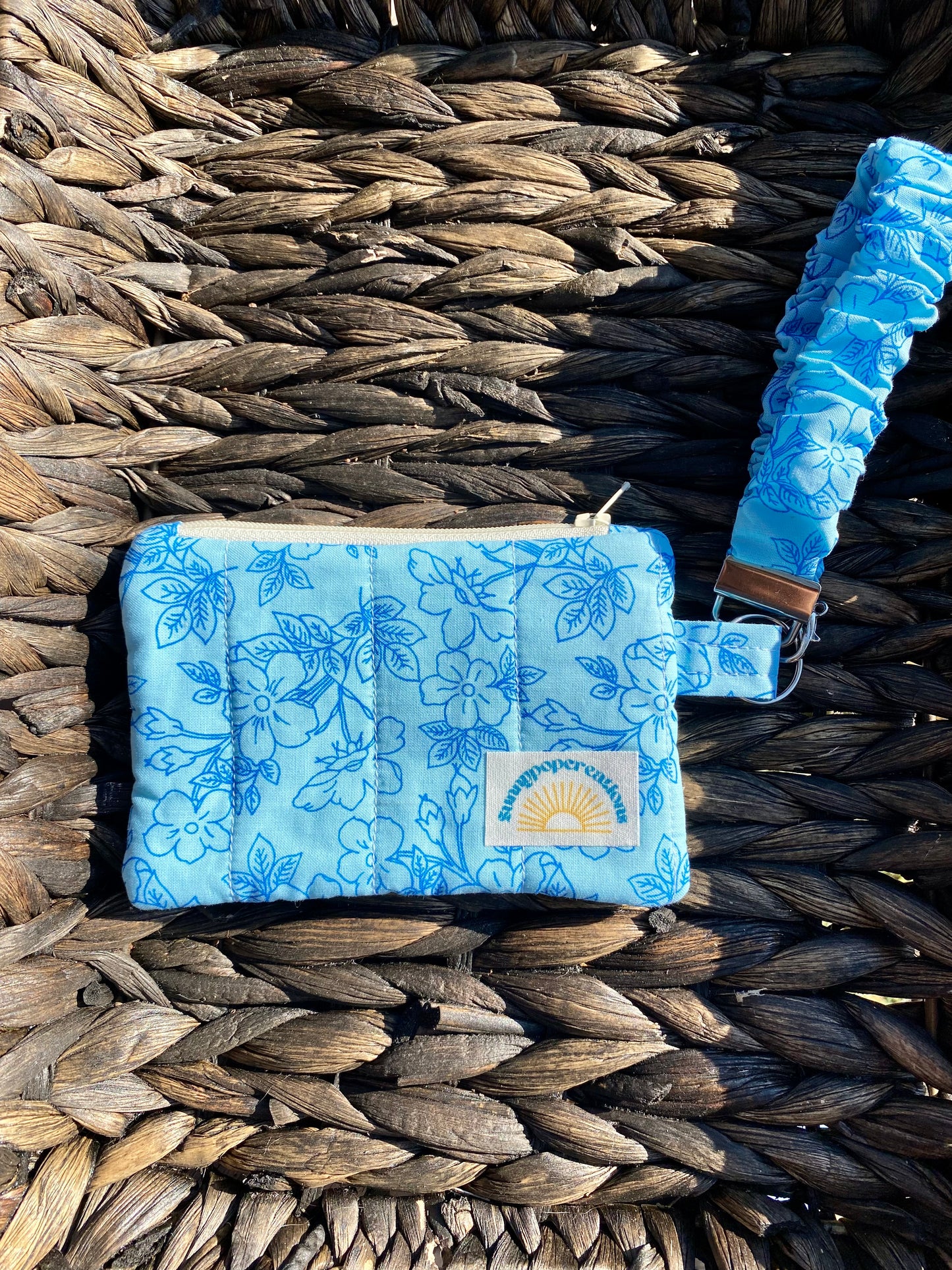 Blue Floral Coin Purse and Wristlet Bundle