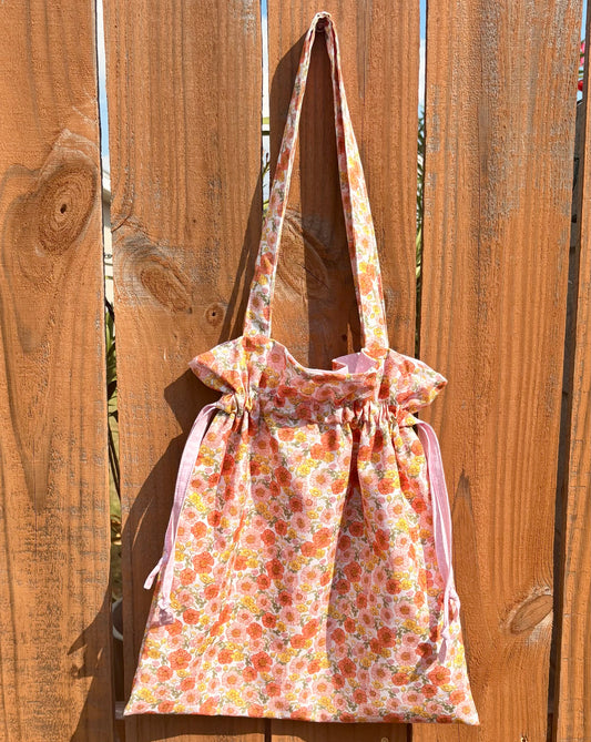 Orange Petals Drawstring Bag🧡
