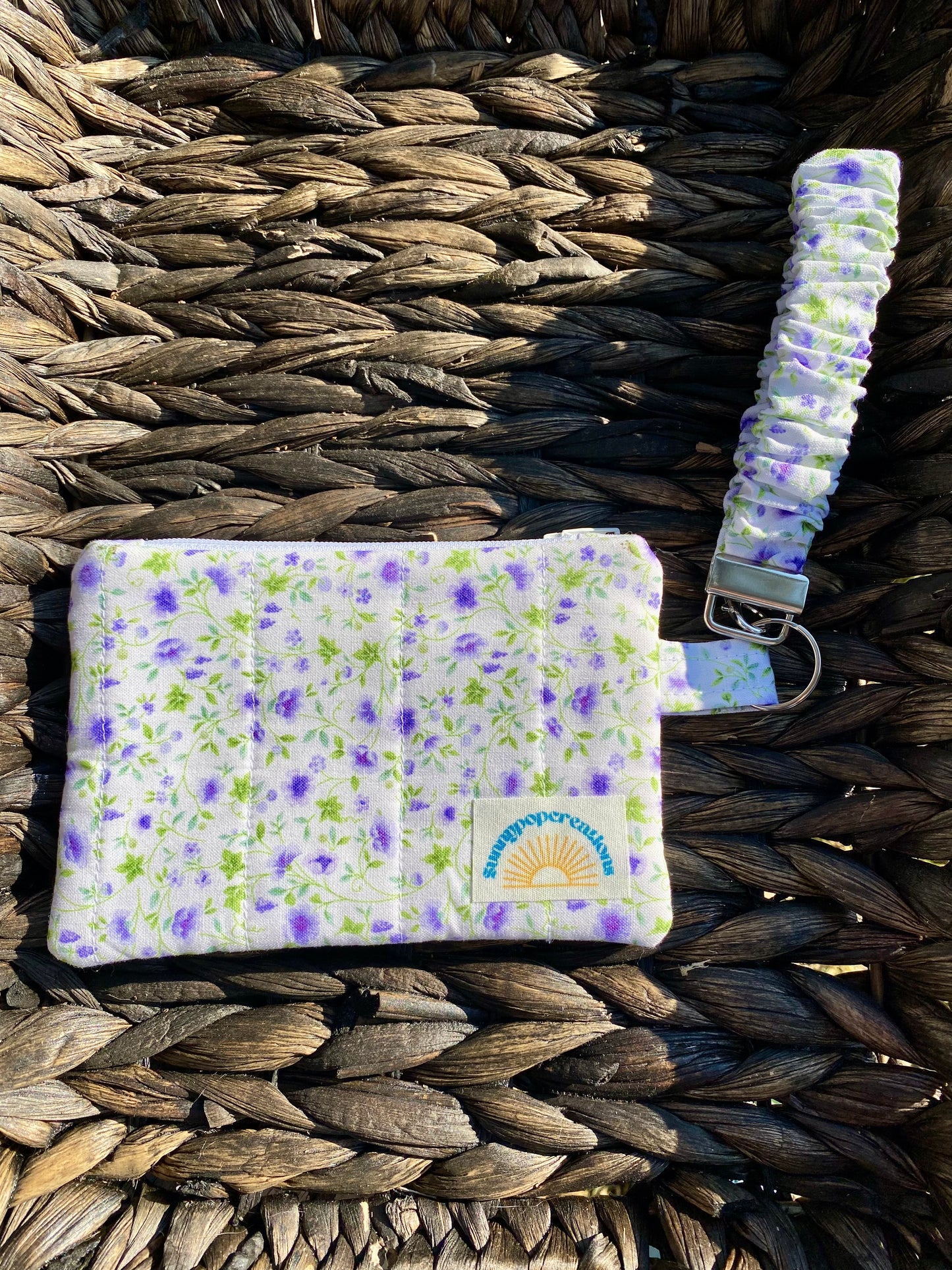 Purple Floral Coin Purse and Wristlet Bundle