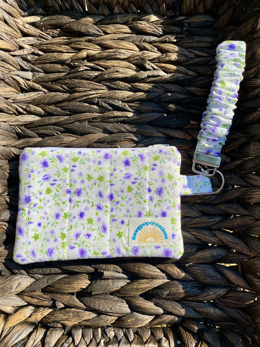 Purple Floral Coin Purse and Wristlet Bundle