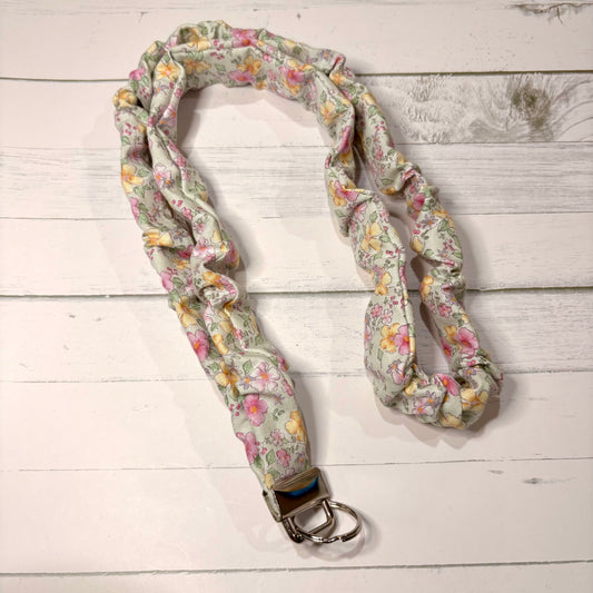Pastel Floral Scrunchie Lanyard